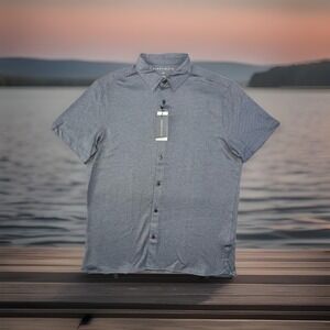 Perry Ellis Size Large Stretch Fit Color, Dark, Sapphire, Men's Polo Shirt NWT